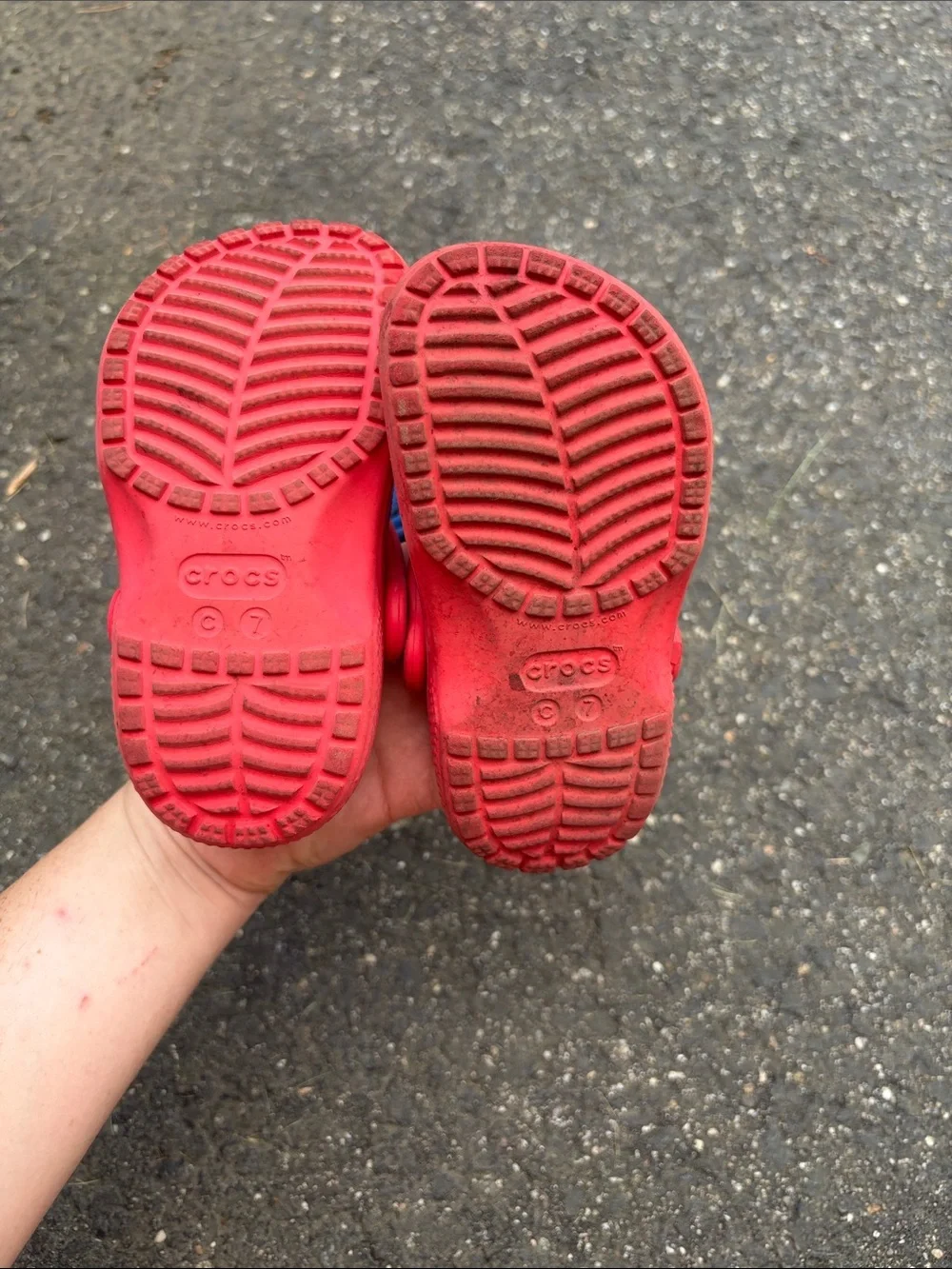 CROCS Kids Classic Clogs in Blue and Red
